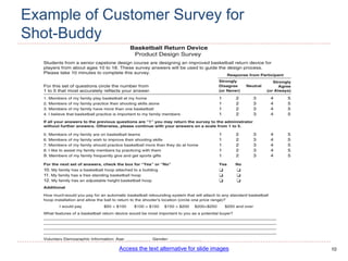 10
Example of Customer Survey for
Shot-Buddy
Access the text alternative for slide images
 