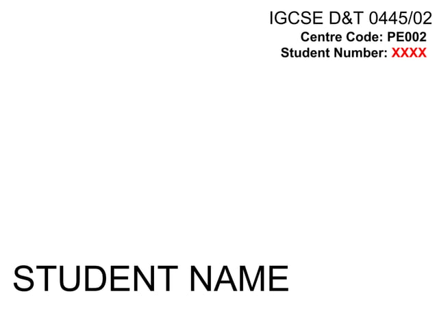 PRODUCT DESIGN - IGCSE Template 2021-22 MODIFIED & UPDATED 2024.pptx ...
