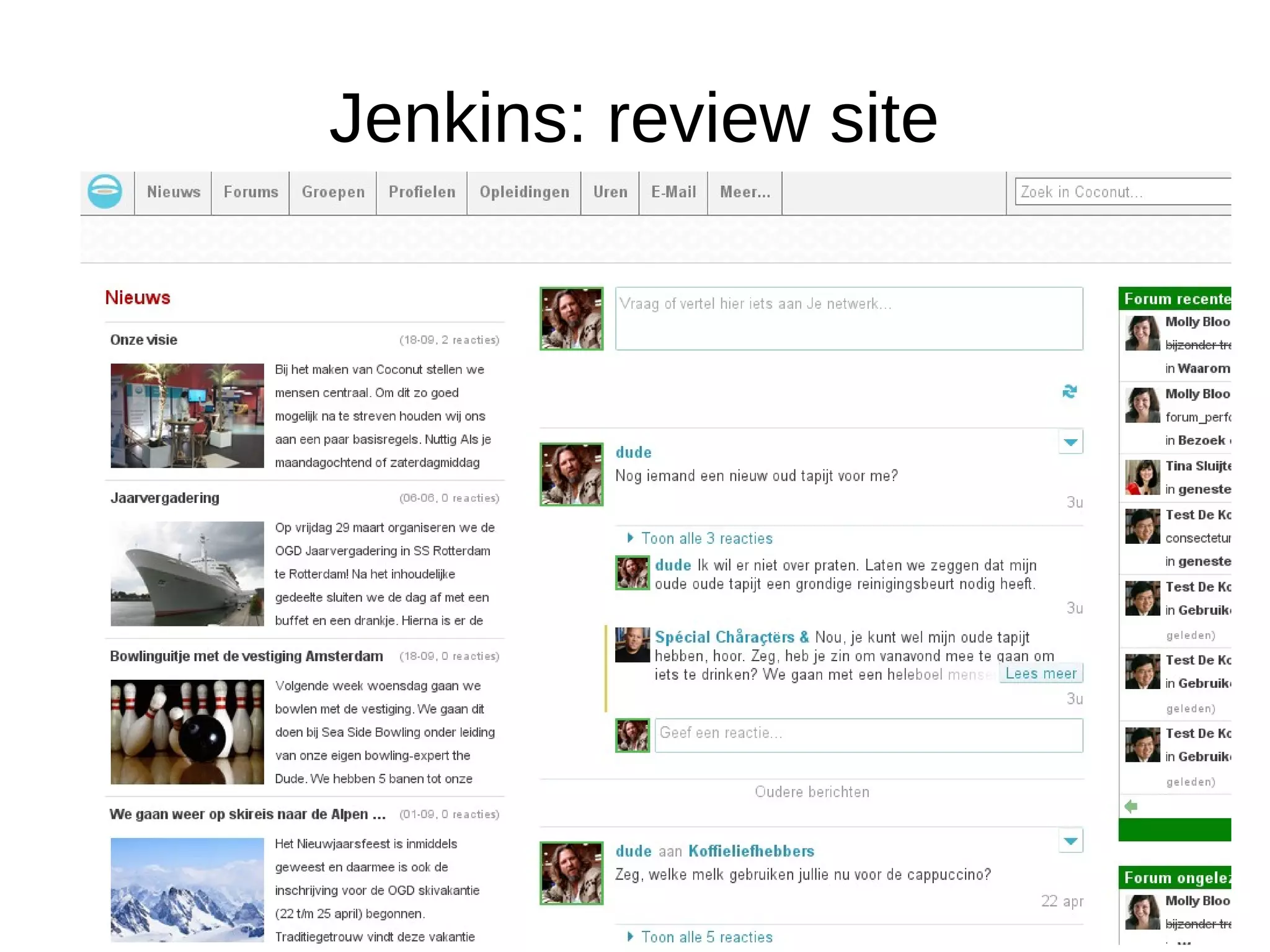 Jenkins: review site
 
