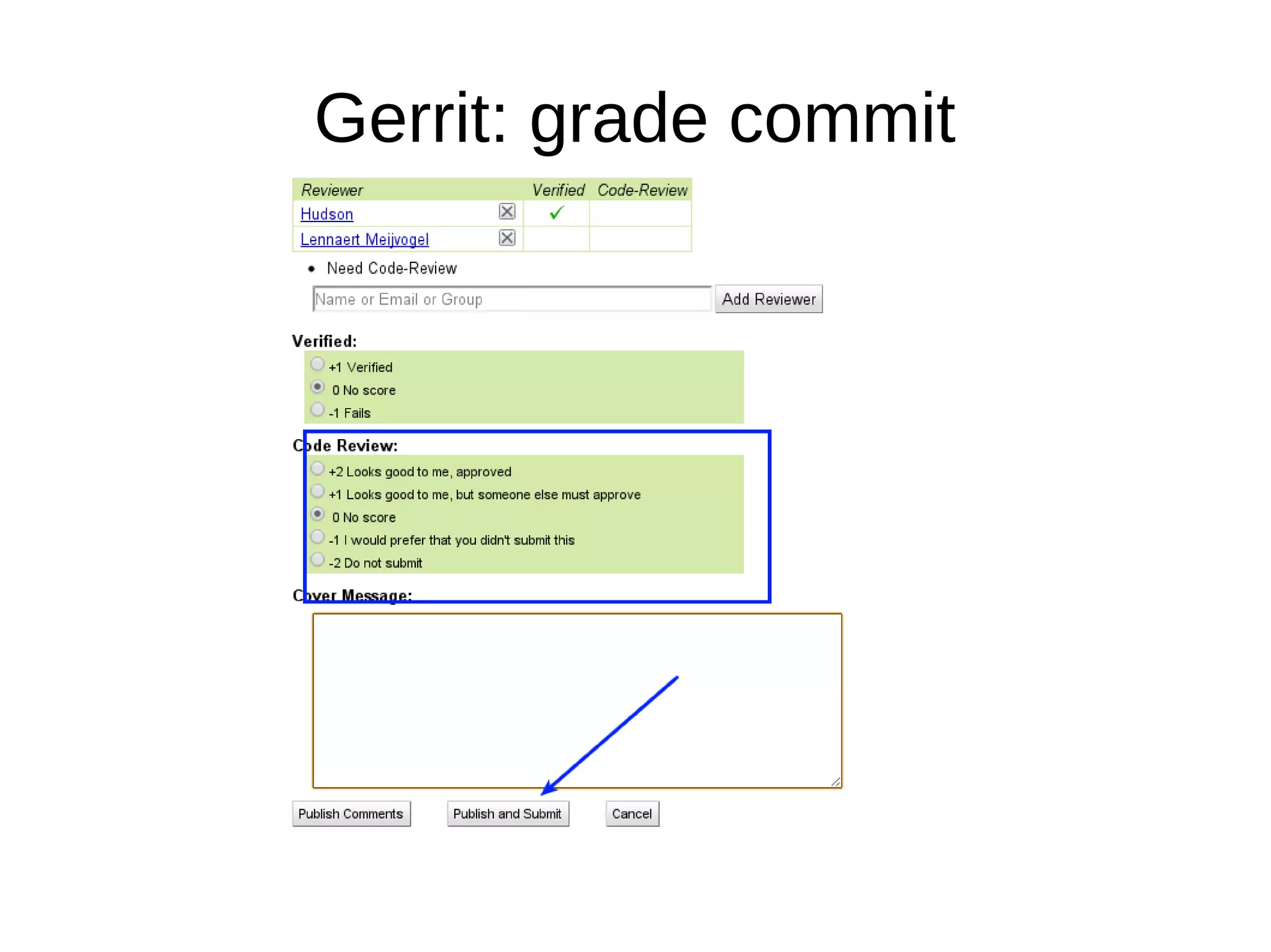 Gerrit: grade commit
 