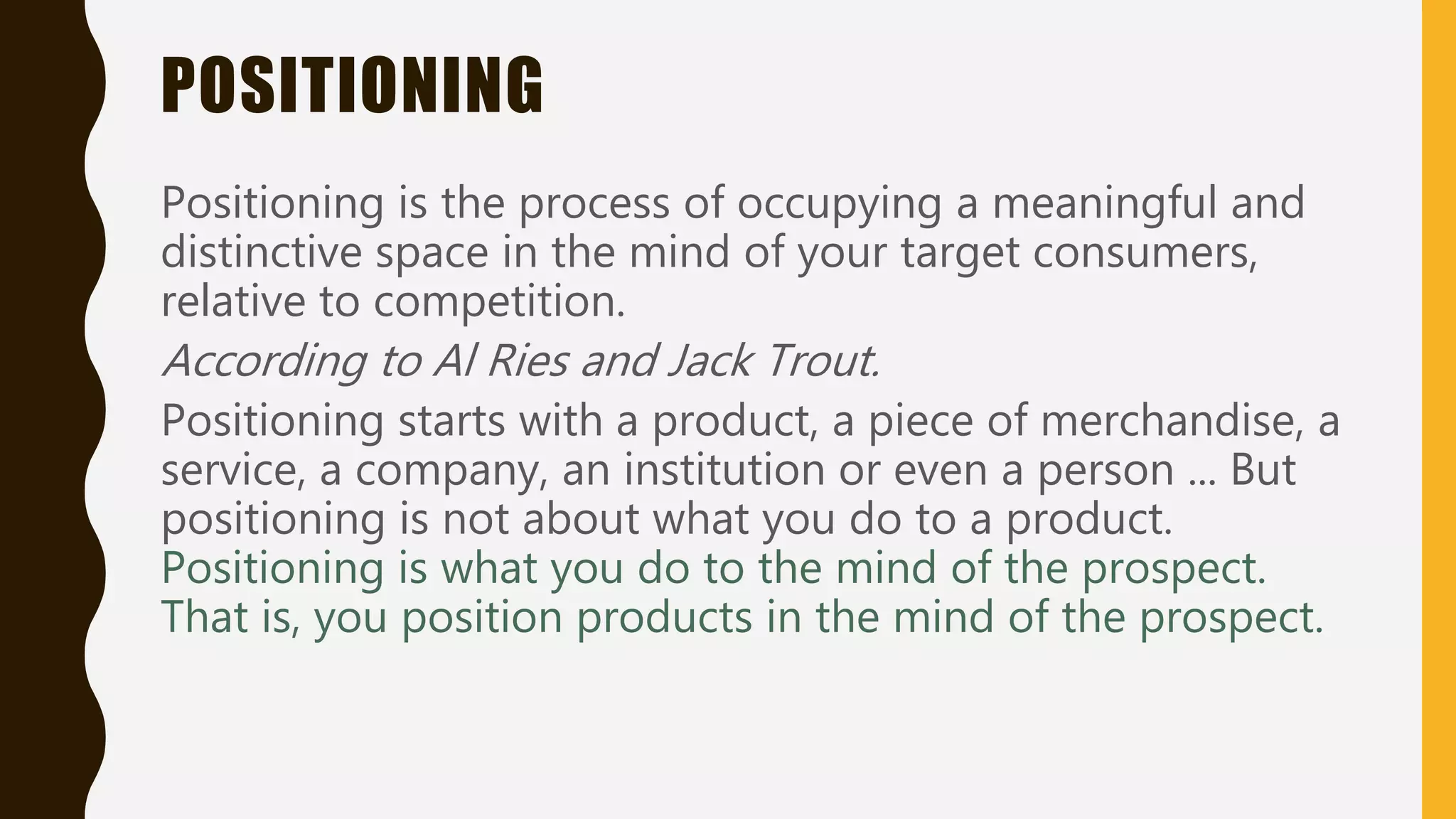 Product differentiation and positioning pptx