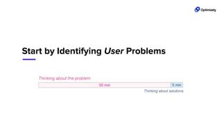 Start by Identifying User Problems
 