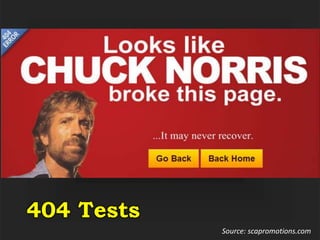 404 Tests
Source: scapromotions.com
 