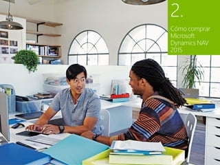 6 de 35
1
Microsoft Dynamics
NAV
3
Paquete de
funcionalidades de
Microsoft Dynamics
NAV 2015
2
Cómo comprar
Microsoft Dynamics
NAV 2015
4
Capacidades del
producto en
Microsoft Dynamics
NAV 2015
5
Recursos de Microsoft
Contenido
El Paquete de inicio El Paquete extendido
2.
Cómo comprar
Microsoft
Dynamics NAV
2015
 