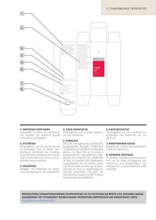 5. ΠΛΗΡΟΦΟΡΙΕΣ ΠΡΟΪΟΝΤΟΣ
1.
2.
6.
3.
7.
8.
4.
1. ΕΜΠΟΡΙΚΗ ΠΕΡΙΓΡΑΦΗ
Περιγράφει το είδος του προϊόντος
στη γλώσσα της εκάστοτε χώρας
στην οποία κυκλοφορεί.
2. ΣΥΣΤΑΤΙΚΑ
Πληροφορίες για τα συστατικά και
τις αναλογίες τους. Το πρώτο ανα-
φερόμενο συστατικό έχει συνήθως
τη μεγαλύτερη αναλογία στο προϊόν,
ενώ το τελευταίο είναι αυτό με τη μι-
κρότερη περιεκτικότητα.
3. ΠΟΣΟΤΗΤΑ
Αναφέρει την ποσότητα του προϊό-
ντος που περιέχεται στη συσκευασία.
4. ΧΩΡΑ ΠΑΡΑΓΩΓΗΣ
Πληροφορίες για τη χώρα παραγω-
γής του προϊόντος.
5. ΣΗΜΑ EAC
EACείναιτοσύμβολοτηςΕυρασιατικής
Συμμόρφωσης (Eurasian Conformity).
Τα προϊόντα με ελεύθερη κυκλοφορία
φέρουν το σήμα EAC με το οποίο ο
κατασκευαστής / προμηθευτής επιβε-
βαιώνει ότι το προϊόν έχει υποβληθεί
σε όλες τις απαραίτητες διαδικασίες
συμμόρφωσης σε ένα κράτος μέλος
της Τελωνειακής Ένωσης και ανταπο-
κρίνεται σε όλες τις προβλεπόμενες
τεχνικές απαιτήσεις στα μέλη της
τελωνειακής ένωσης μεταξύ Ρωσίας,
Λευκορωσίας και Καζακστάν.
6. ΚΑΤΑΣΚΕΥΑΣΤΗΣ
Πληροφορίες για τον υπεύθυνο κυ-
κλοφορίας του προϊόντος και την
έδρα του.
7. ΗΜΕΡΟΜΗΝΙΑ ΛΗΞΗΣ
Αναφέρεται η ενδεικτική ημερομηνία
λήξης του προϊόντος.
8. ΑΡΙΘΜΟΣ ΠΑΡΤΙΔΑΣ
Οι αριθμοί παρτίδας χρησιμοποιού-
νται για τη σαφή επισήμανση των
προϊόντων και διασφαλίζουν την
απρόσκοπτη ανιχνευσιμότητα κάθε
παρτίδας.
26.03.2017
34567896
ΠΕΡΙΣΣΟΤΕΡΕΣ ΕΠΙΚΑΙΡΟΠΟΙΗΜΕΝΕΣ ΠΛΗΡΟΦΟΡΙΕΣ ΓΙΑ ΤΑ ΣΥΣΤΑΤΙΚΑ ΘΑ ΒΡΕΙΤΕ ΣΤΙΣ ΕΠΙΣΗΜΕΣ ΒΑΣΕΙΣ
ΔΕΔΟΜΕΝΩΝ ΤΟΥ ΣΥΝΔΕΣΜΟΥ ΒΙΟΜΗΧΑΝΙΩΝ ΠΡΟΪΟΝΤΩΝ ΠΕΡΙΠΟΙΗΣΗΣ ΚΑΙ ΚΑΘΑΡΙΣΜΟΥ (INCI):
http://www.haut.de/service/inci
5.
Product Manual 2018 GR.indb 92 20-Dec-17 11:10:22 AM
 