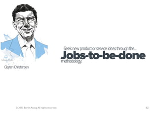 Seek new product or service ideas through the…

forbesindia.com
                                                              Jobs-to-be-done
                                                              methodology.
   Clayton Christensen




                  © 2013 Berlin Asong. All rights reserved.                                                     82
 