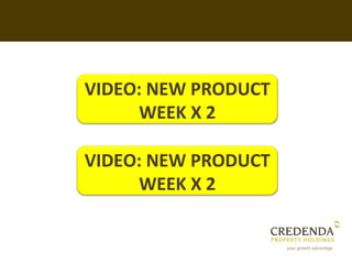 VIDEO: NEW PRODUCT
     WEEK X 2

VIDEO: NEW PRODUCT
     WEEK X 2
 