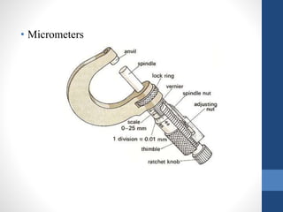 • Micrometers 
 