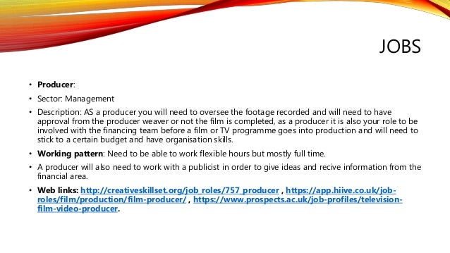 Job roles in the TV and film undustry