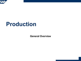 Production
General Overview
 