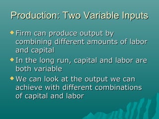 Production in Managerial Economics | PPT