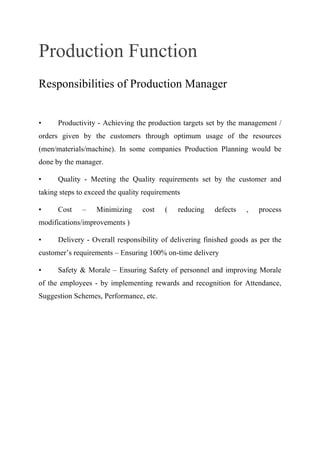 A Quick Guide To Production Department