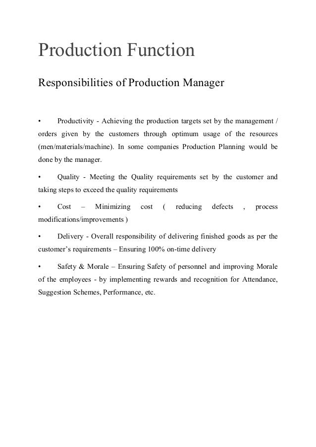 A Quick Guide to Production Department