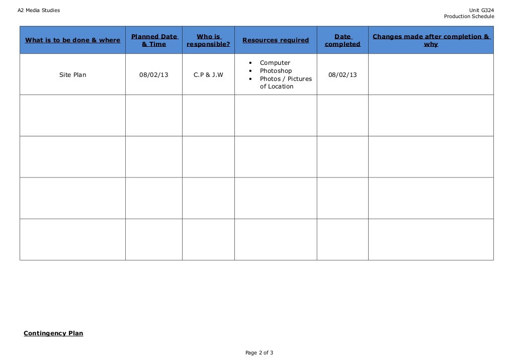 Production Schedule template production-schedule-template