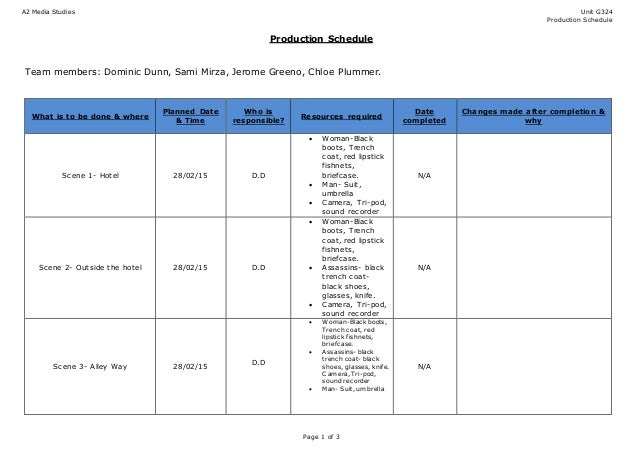 production schedule template production schedule templates