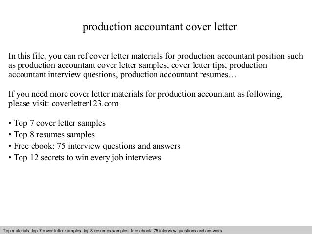 production accountant cover letter production cover letter