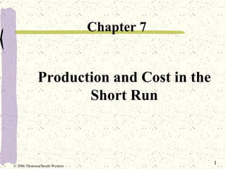 Production and Cost in the Short Run ,[object Object],© 2006 Thomson/South-Western 