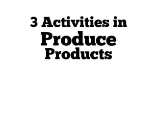 Produce
Products
3 Activities in
 