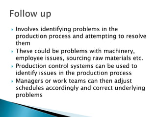 Production Problem Production control presentation | PPTX