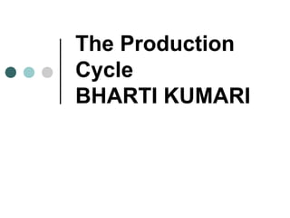 The Production
Cycle
BHARTI KUMARI
 