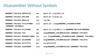 Disassembler Without Symbols
 