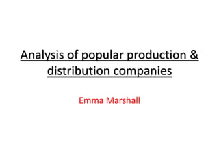 Analysis of popular production &
distribution companies
Emma Marshall
 