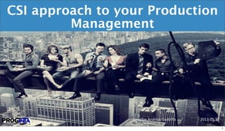 CSI approach to your Production
Management
Director	
  Andrius	
  Gudai0s	
   	
   2013.05.171
1
 