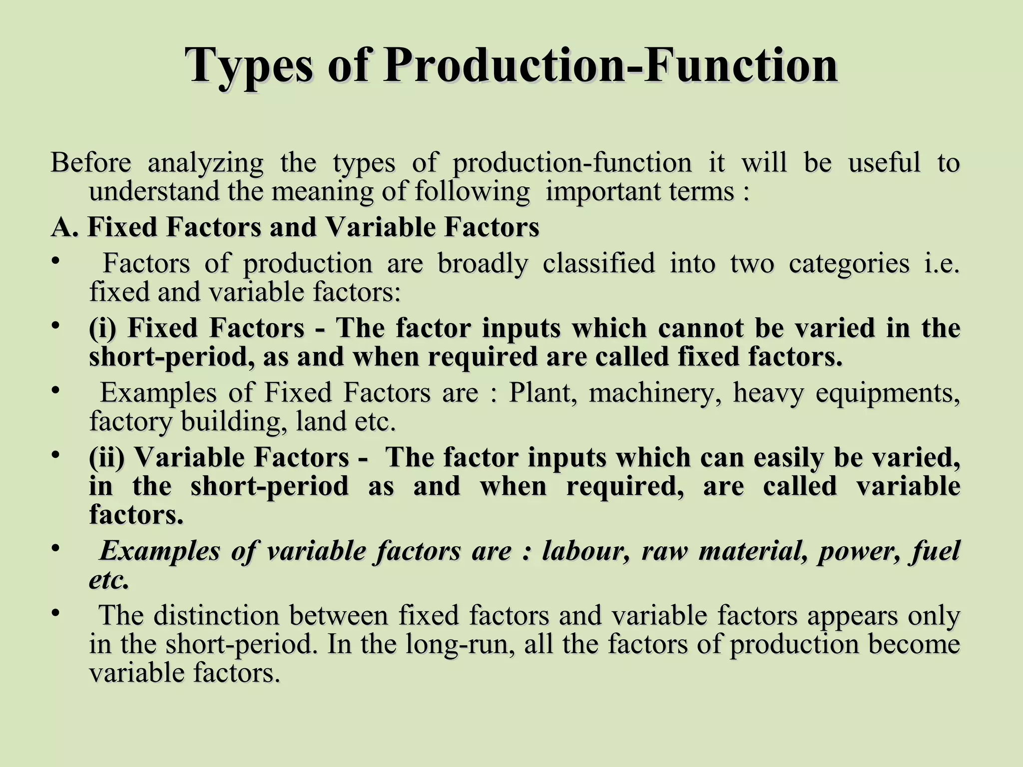 Production Function | PPT