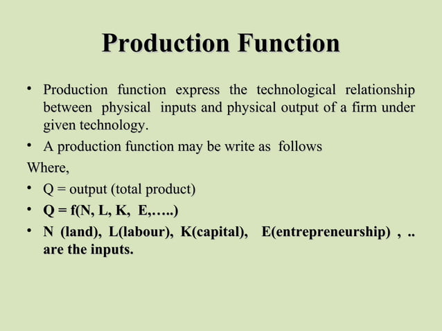 Production Function | PPT