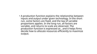 Comprehensive Analysis of Production Functions and Profit Maximization ...