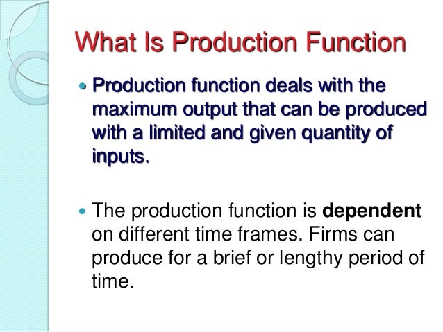 Production function