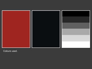 Colours used.