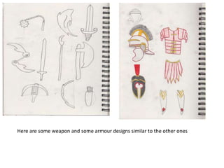 Here are some weapon and some armour designs similar to the other ones
 