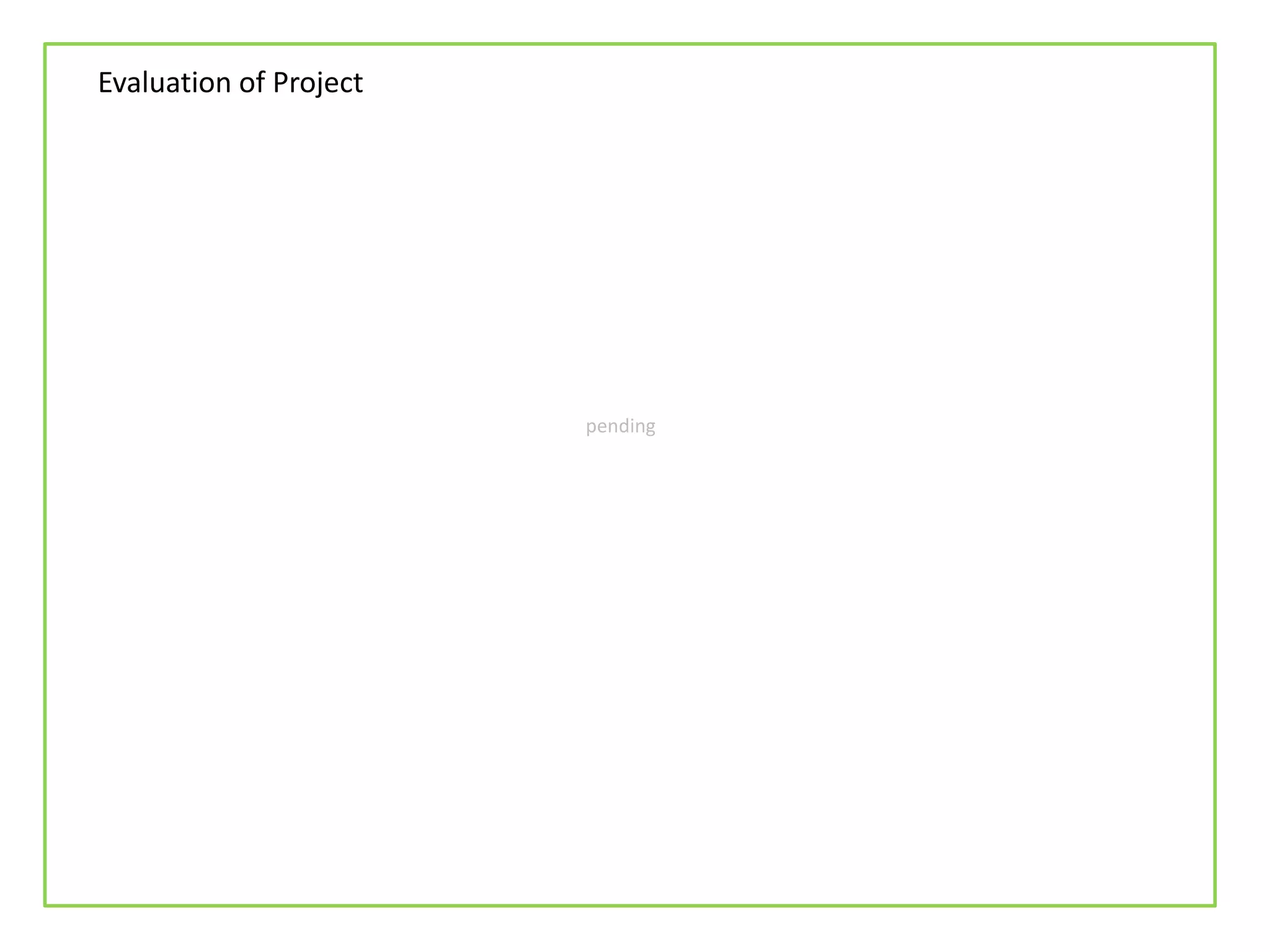 Evaluation of Project
pending
 