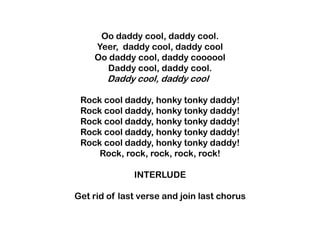 Daddy cool lyrics