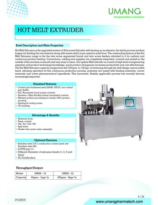 Hot Melt Extruder