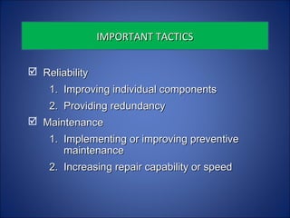 Reliability and Maintenance in production Management | PPT