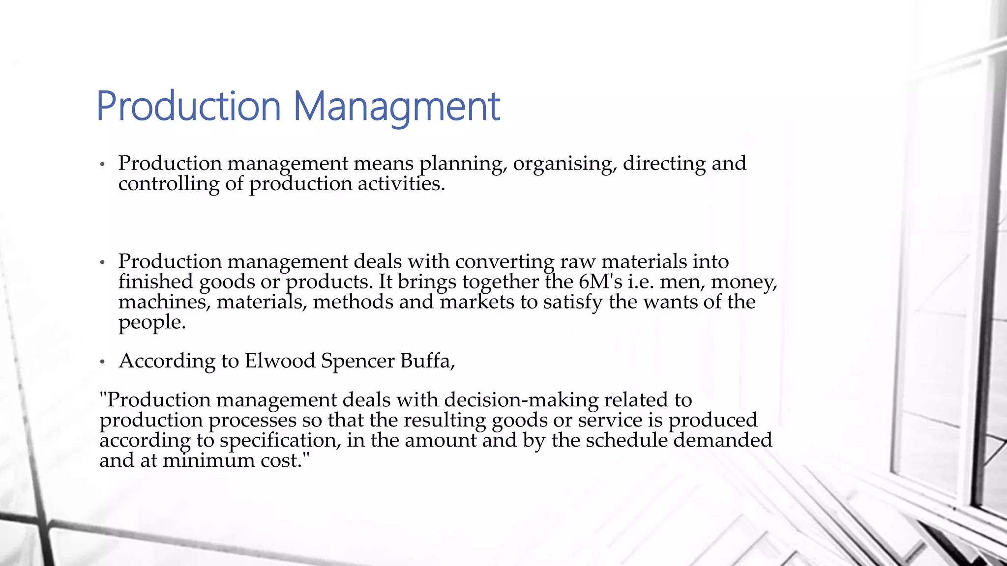 Production management ppt | PPTX