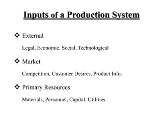 Production management system, plant location | PPTX
