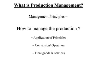 Production management system, plant location