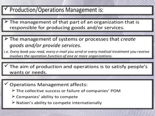 Production and operations management | PPT