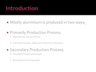 Presentation ''Production of aluminum'' | PPTX