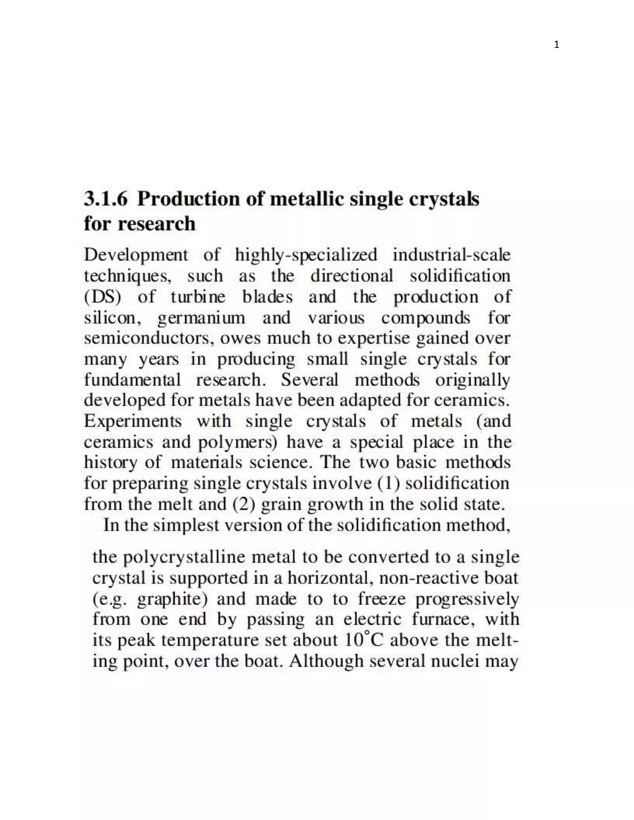 PRODUCTION OF METALLIC SINGLE CRYSTALS AND DS OF SUPER ALLOYS.docx