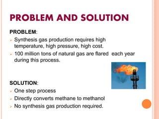 Production of methanol from methane and air | PPTX