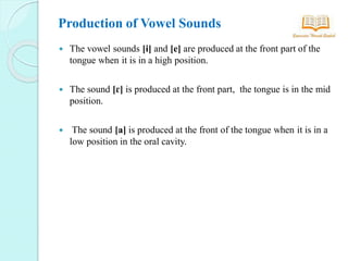 Production of Vowel Sounds in Oral Tract | PDF
