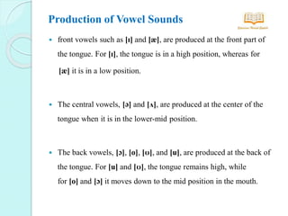 Production of Vowel Sounds in Oral Tract | PDF