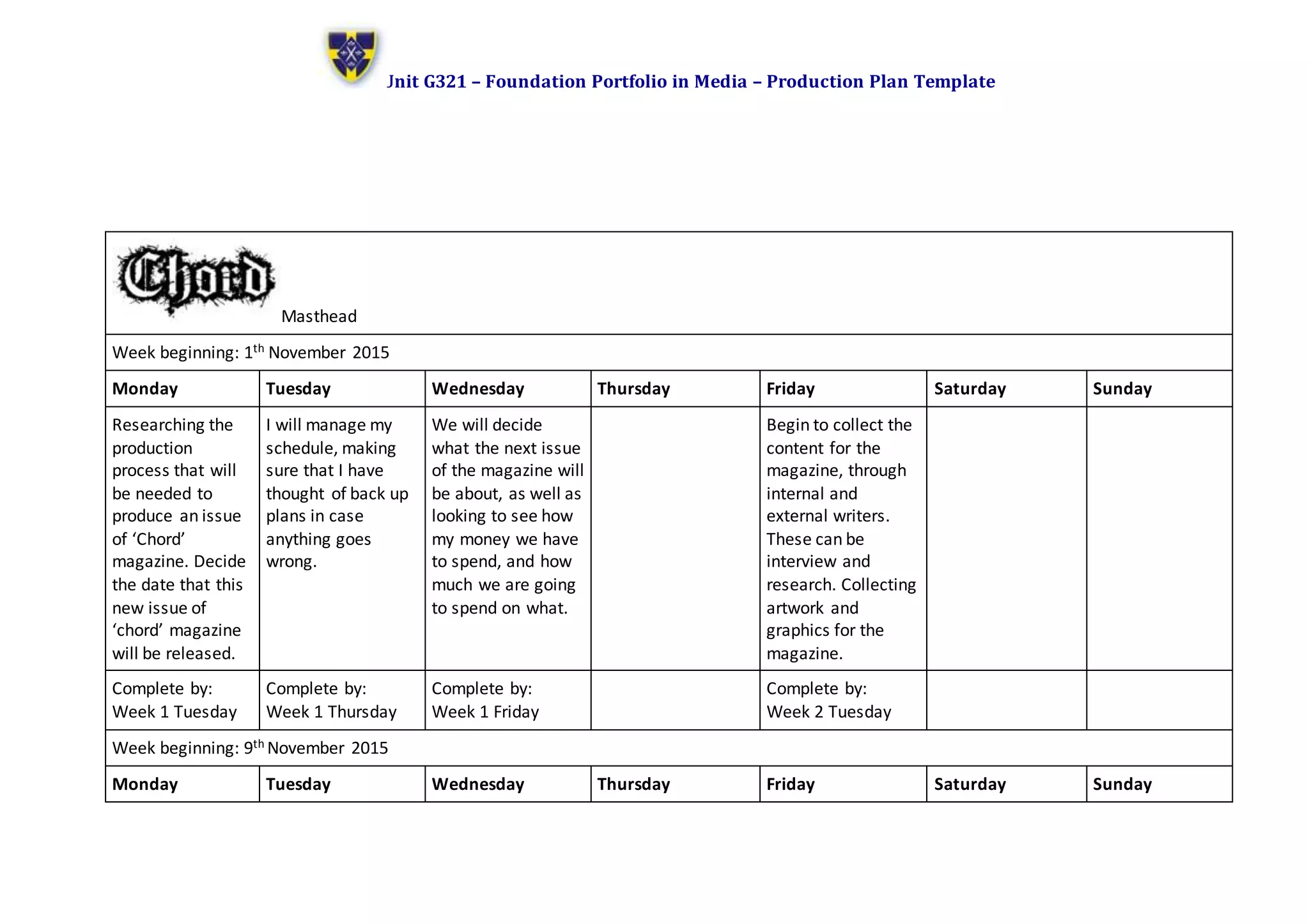 Production Plan | DOCX