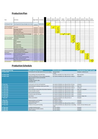 ProductionPlan
ProductionSchedule
 