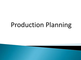 Production Planning
 