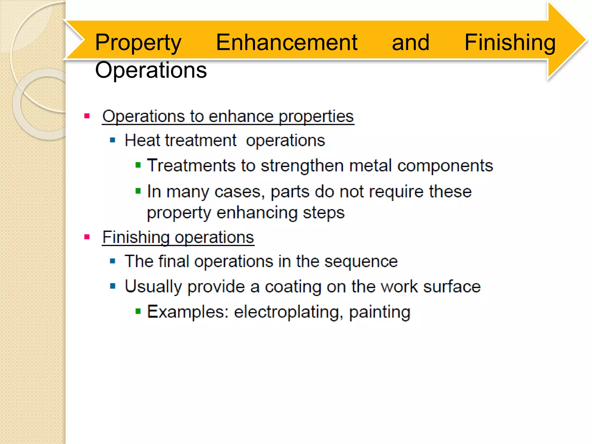 Property Enhancement and Finishing
Operations
 
